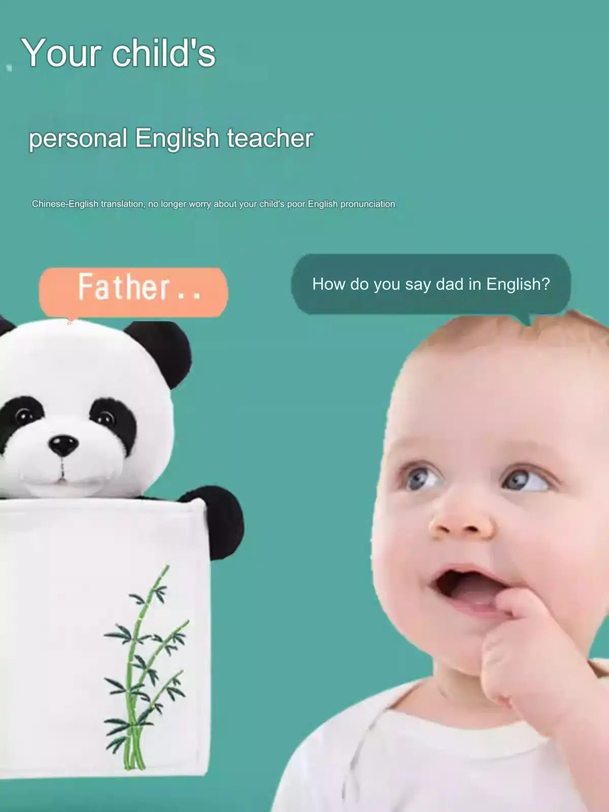 Interactive Hide & Seek Panda Baby Toy - Educational Plush with Voice Recording & Songs