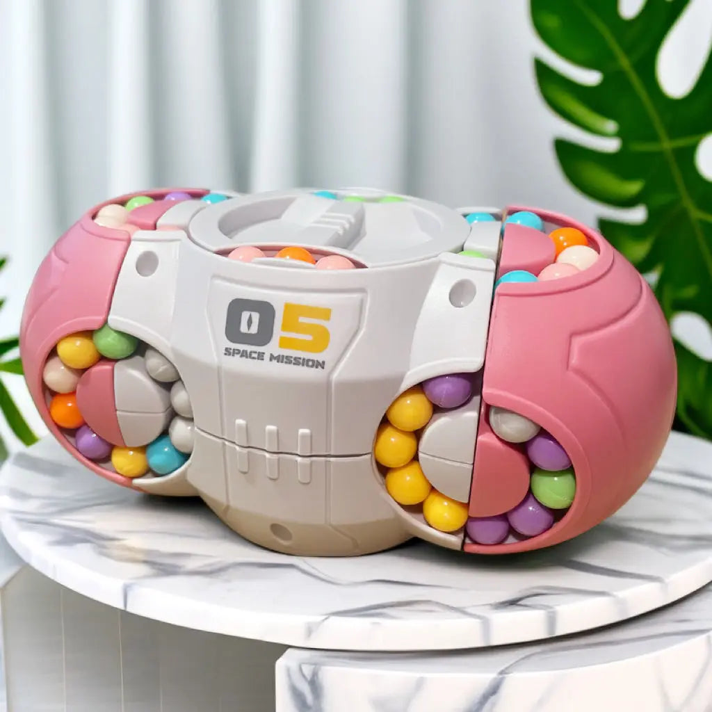 MEACAOFG Rotating Rubik's Cube 3D Puzzle Toy Brain Training for Children and Girls 3D Decompression Space Rubik's Cube