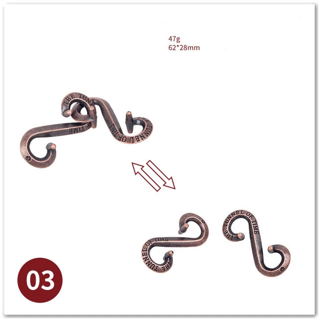 MEACAOFG Classic IQ Metal Brain Teaser 3D Alloy Box Kong Ming Lock Puzzles Magic Baffling Puzzle Game Toys for Children Adults Funny Gift