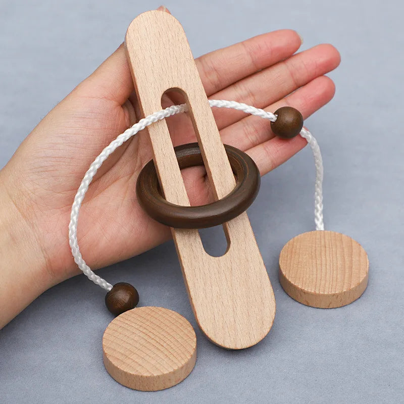 MEACAOFG Intelligent Unlock Toy Kong Ming Lock Brain Teaser Iq Puzzles Wooden Toys Montessori Children Adult Decompression Thinking Games