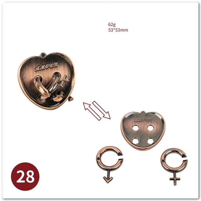 MEACAOFG Classic IQ Metal Brain Teaser 3D Alloy Box Kong Ming Lock Puzzles Magic Baffling Puzzle Game Toys for Children Adults Funny Gift