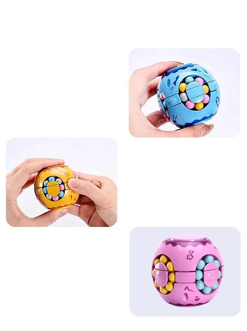 MEACAOFG Rotating Bean Intelligence Fingertip Cube for Kids Finger Gyro