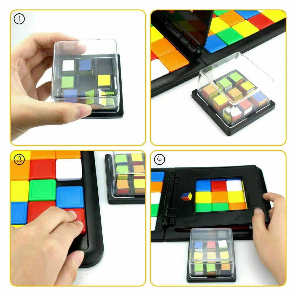 MEACAOFG Kids Color Battle Square Race Game Parent-Child Square Desktop Puzzles