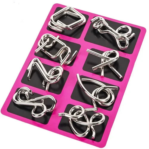 MEACAOFG 8/24/32Pcs Nine Link Series 3D Metal Puzzle Toy Release Buckle
