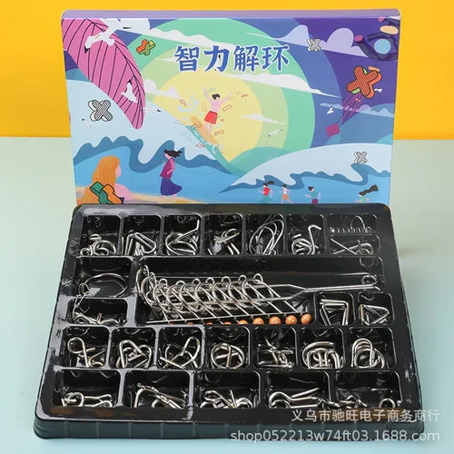 MEACAOFG 8/24/32Pcs Nine Link Series 3D Metal Puzzle Toy Release Buckle