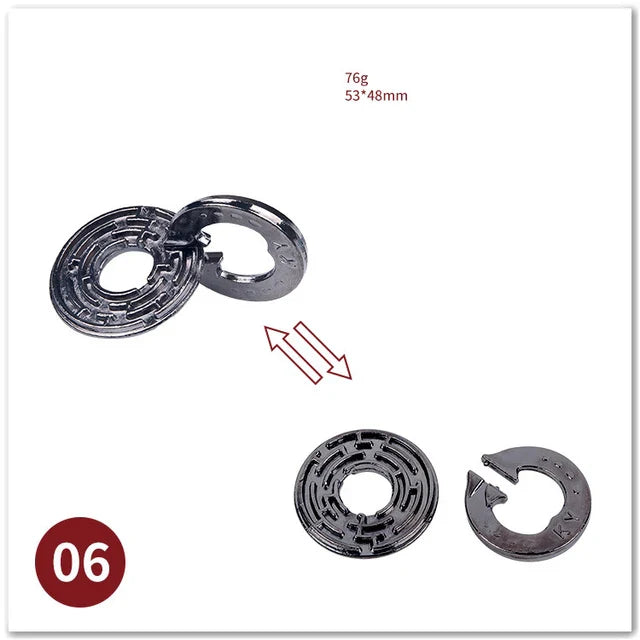 MEACAOFG Classic IQ Metal Brain Teaser 3D Alloy Box Kong Ming Lock Puzzles Magic Baffling Puzzle Game Toys for Children Adults Funny Gift