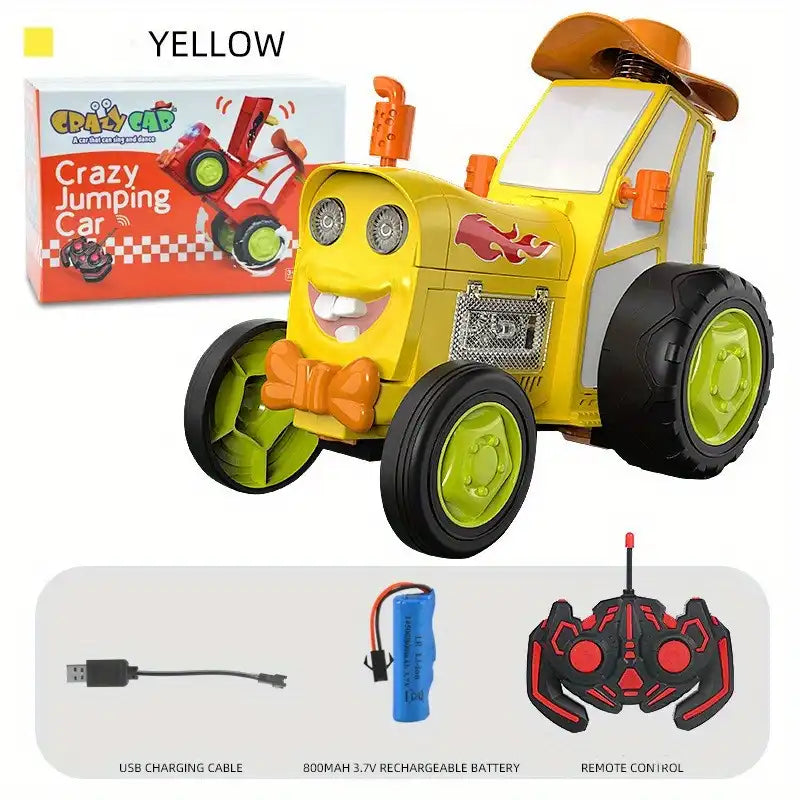 MEACAOFG New Fancy Dancing Stunt Car Wireless Remote Control Jumping Jump Car Lights Sway Rolling Electric Train Toys For Children