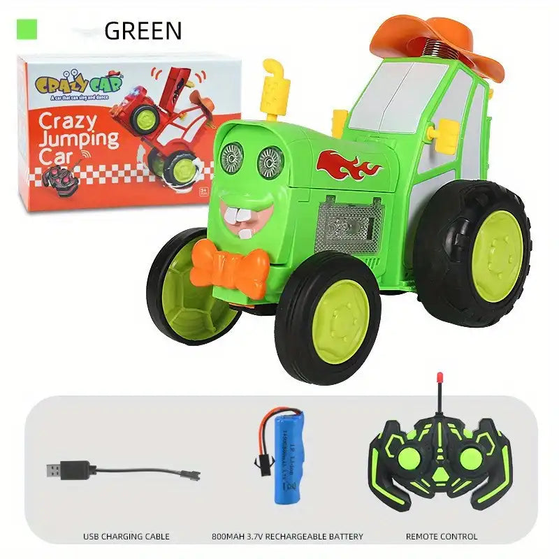 MEACAOFG New Fancy Dancing Stunt Car Wireless Remote Control Jumping Jump Car Lights Sway Rolling Electric Train Toys For Children