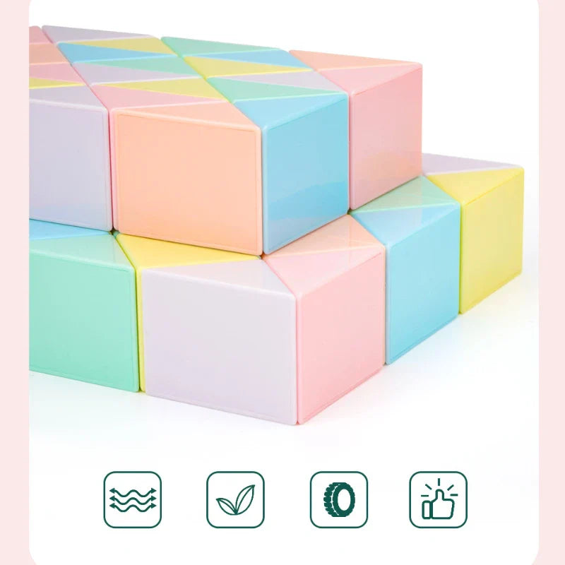 MEACAOFG Magic Snake Ruler Puzzle 24 36 48 60 72 Segments Stress Reliever Toys Twist Folding Educational Toy Kids Child Fidget Toys Cube