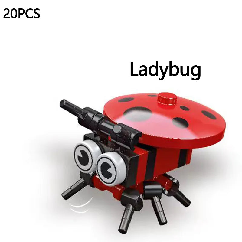 MEACAOFG Mini Insect Series Building Block Ladybug Dragonfly Butterfly Snail Wasp Mantis Beetle Bricks Toys Christmas Gifts For Children