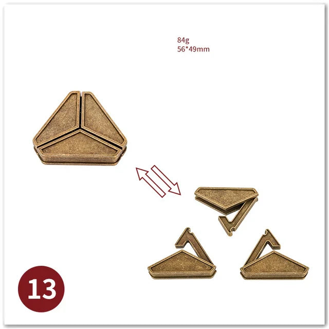 MEACAOFG Classic IQ Metal Brain Teaser 3D Alloy Box Kong Ming Lock Puzzles Magic Baffling Puzzle Game Toys for Children Adults Funny Gift