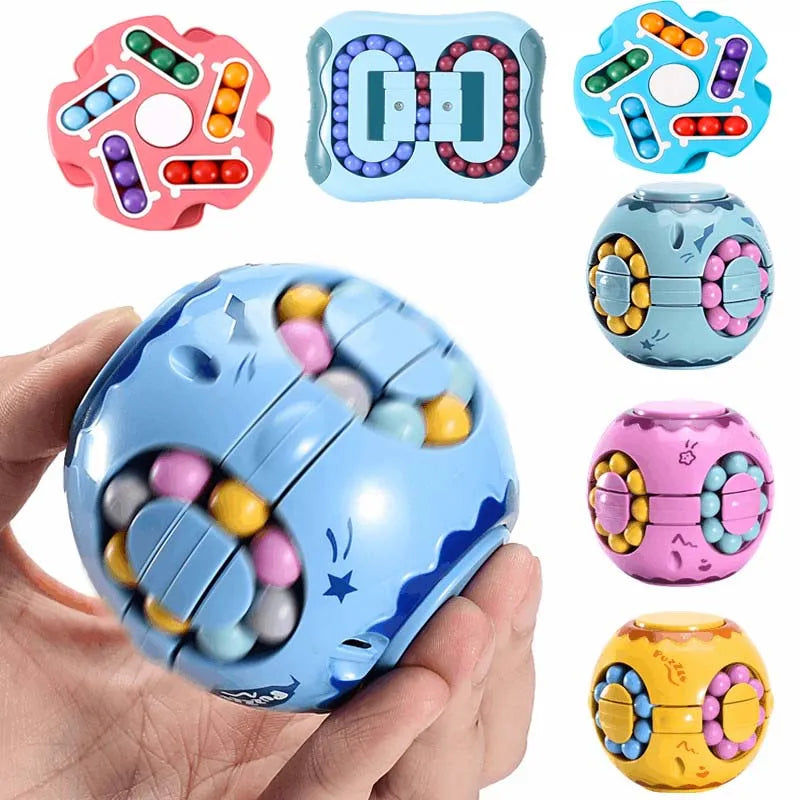 MEACAOFG Rotating Bean Intelligence Fingertip Cube for Kids Finger Gyro