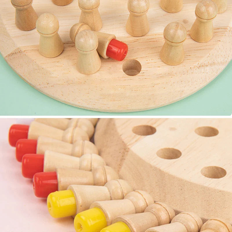 MEACAOFG Kids Wooden Memory Match Stick Chess Game Fun Block Board Game