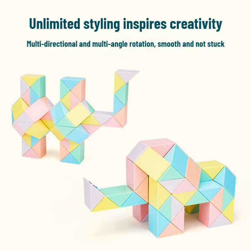 MEACAOFG Magic Snake Ruler Puzzle 24 36 48 60 72 Segments Stress Reliever Toys Twist Folding Educational Toy Kids Child Fidget Toys Cube