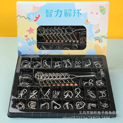 MEACAOFG 8/24/32Pcs Nine Link Series 3D Metal Puzzle Toy Release Buckle