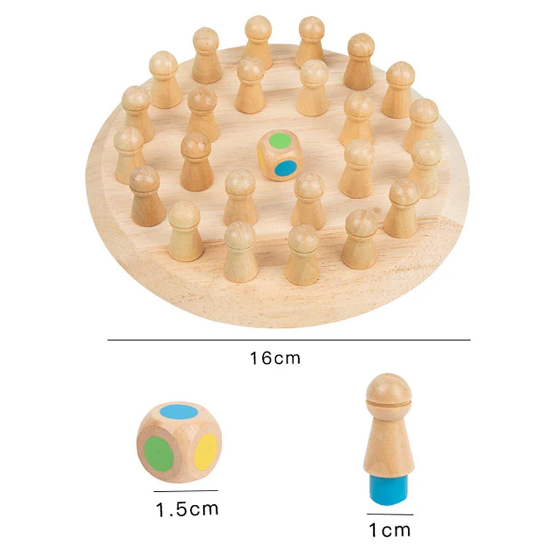MEACAOFG Kids Wooden Memory Match Stick Chess Game Fun Block Board Game