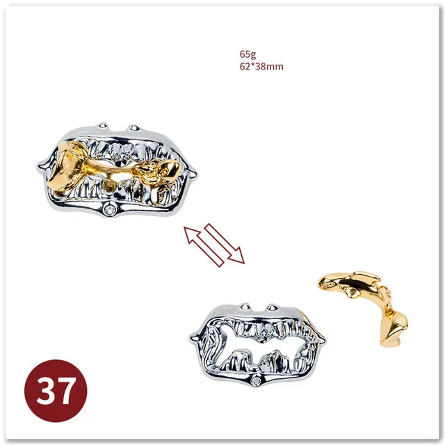 MEACAOFG Classic IQ Metal Brain Teaser 3D Alloy Box Kong Ming Lock Puzzles Magic Baffling Puzzle Game Toys for Children Adults Funny Gift