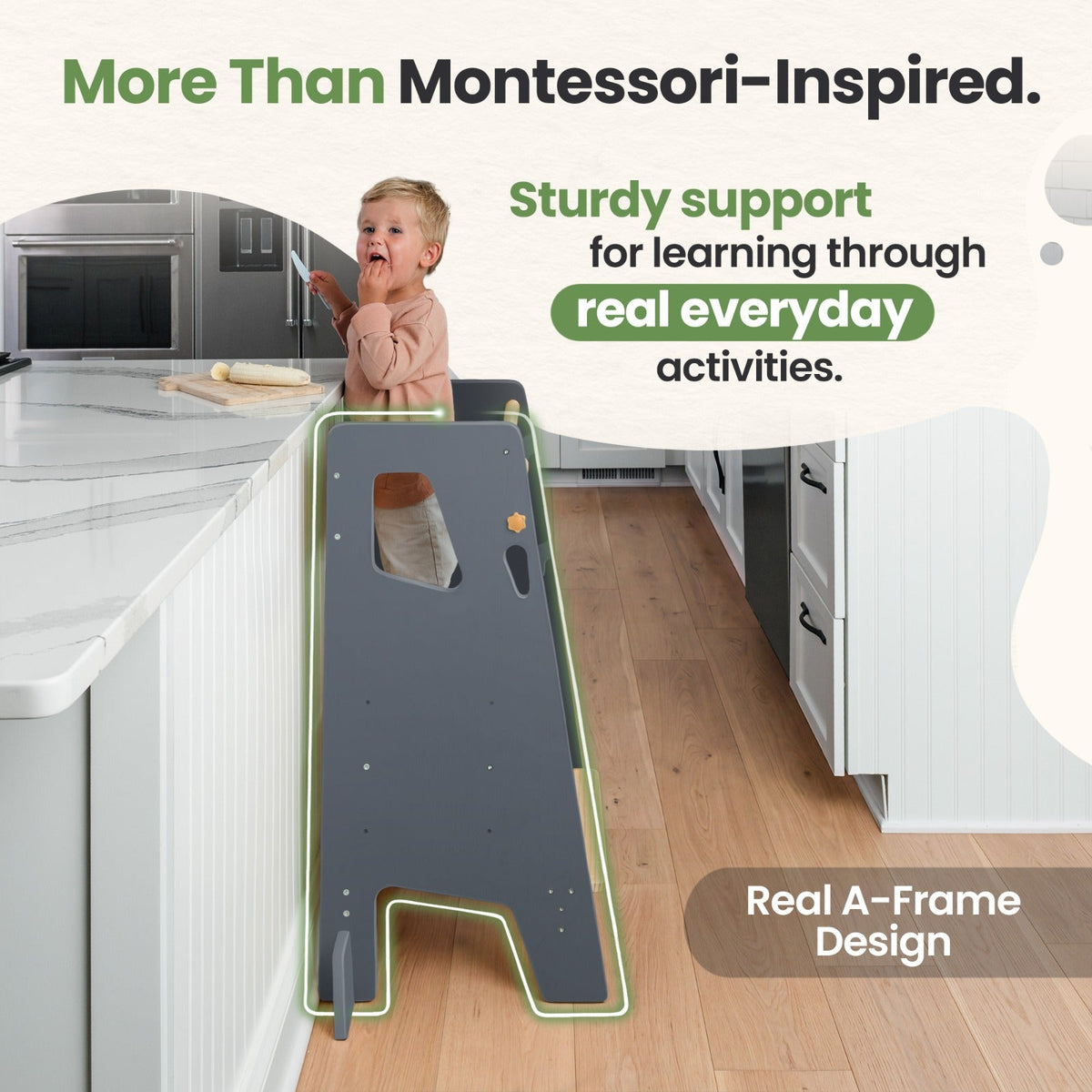 Montessori Toddler Tower - Adjustable Kitchen Stool Helper