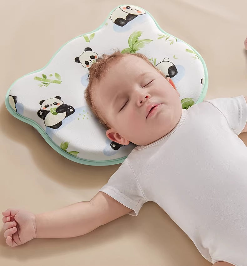 Baby Head Shaping Pillow - Prevent Flat Head Syndrome | Memory Foam Newborn Sleep Support 0-12 Months