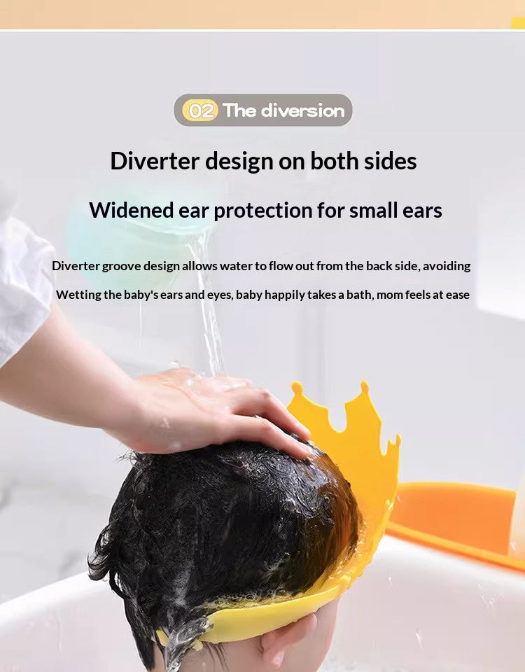 Baby Shampoo Hat - Adjustable Silicone Shower Cap for Infants & Toddlers