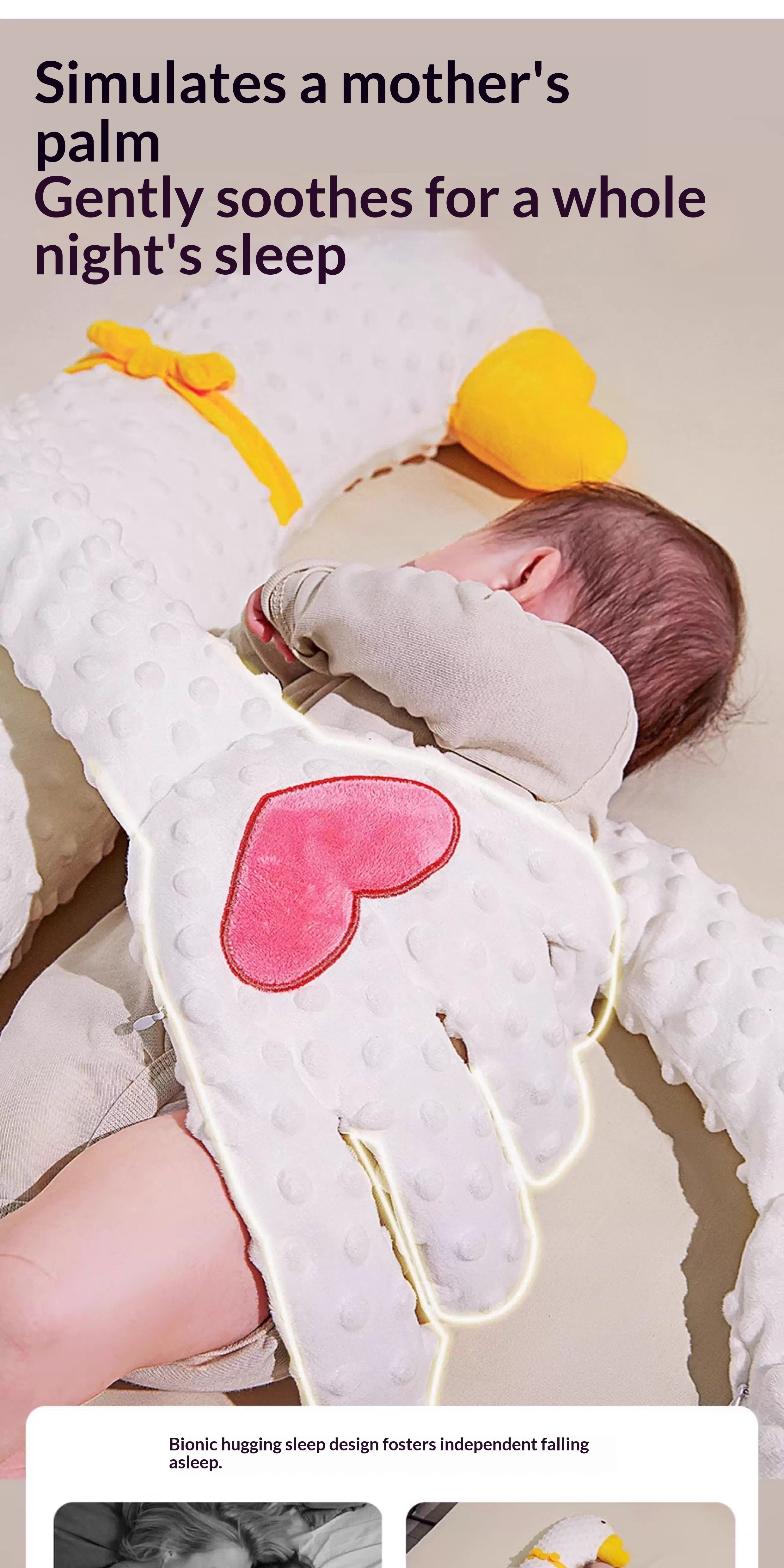 Premium Baby Soothing Pillow Toy - 3-in-1 Sleep Aid & Comfort Companion for Newborns 0-12 Months