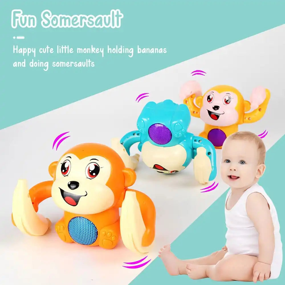 MEACAOFG Baby Tummy Time Monkey Toy - Interactive Developmental Toy for Infants 0-12 Months