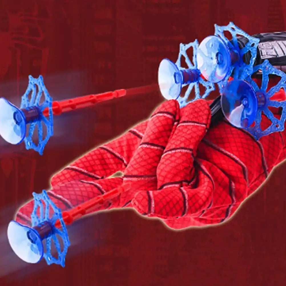 MEACAOFG Spider-Man launcher suction cups gloves spit silk can send shooting soft bullet gun manual toy gun boys children's gifts