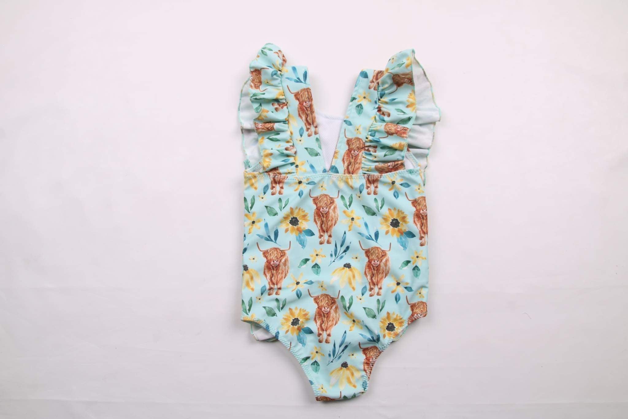 Blue highland ruffle swimsuit