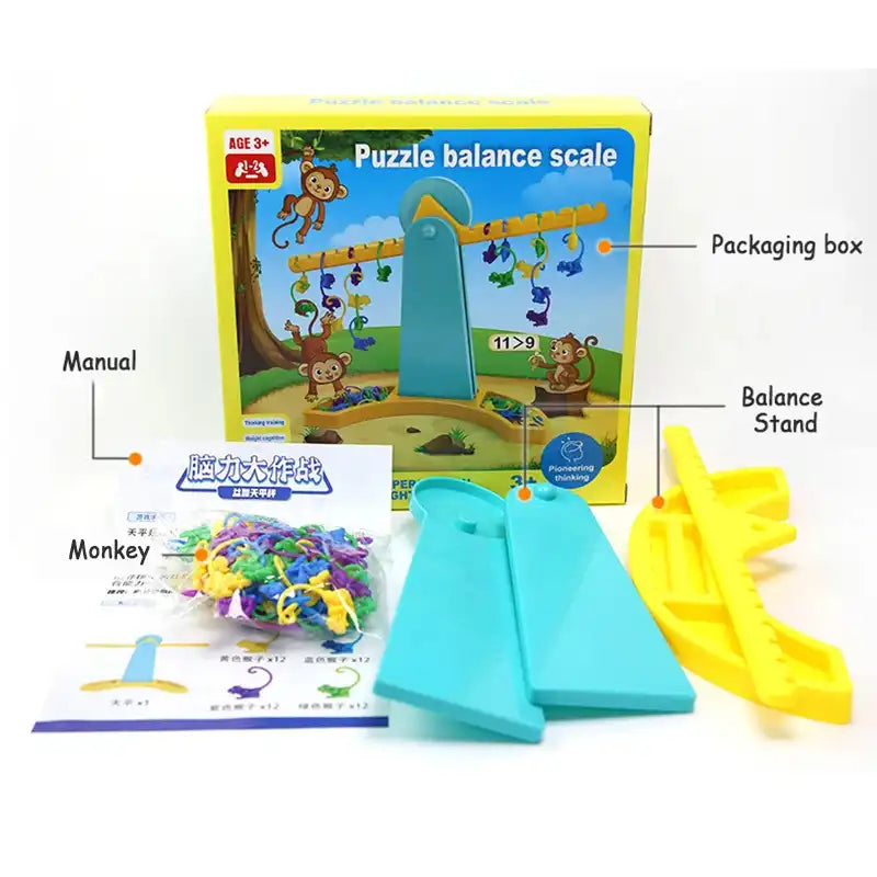 MEACAOFG Balance Math Toys Monkey Balance Scale Interactive Games Thinking Training Learning Educational Toys For Kids Gifts Boardgames