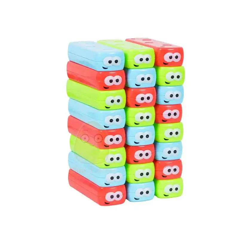 MEACAOFG-Kids Stack Building Blocks Cartoon Pulling Block Set Colorful Plastic Model Tower Game Early Educational Toys For Children Gift Boardgames braintoys