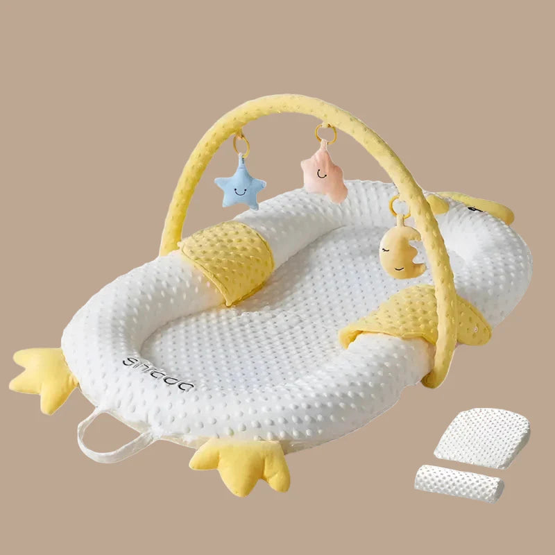 MEACAOFG Premium Baby Anti-Startle Bouncer Bed - Ergonomic Soothing Rocker with Cartoon Designs - Portable Infant Sleep Nest
